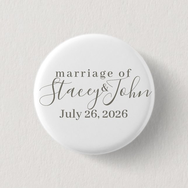 Simple Wedding Bridal Buttons (Front)
