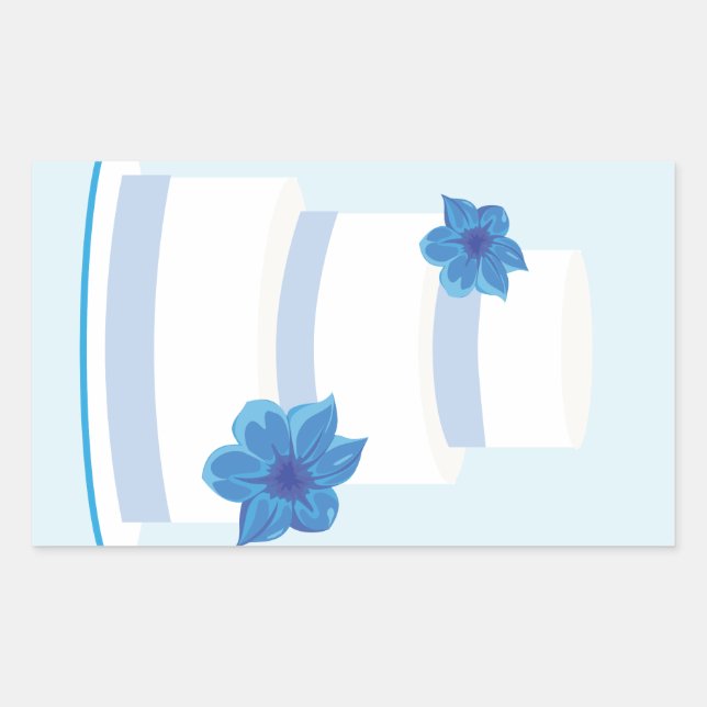 Simple Wedding Cake Rectangular Sticker (Front)