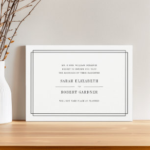 Simple Wedding Cancellation Announcement