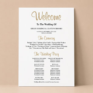 Simple Wedding Ceremony Program Poster