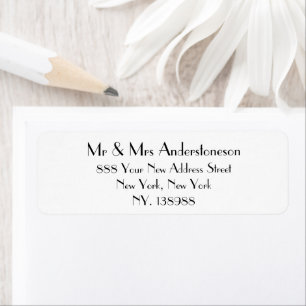 Simple Wedding Chic Script Name Return Address Return Address Label