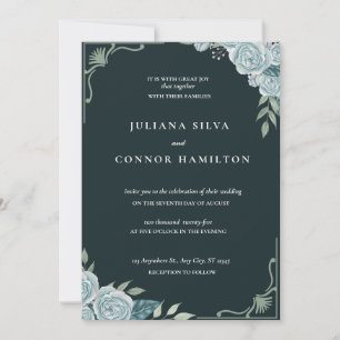 simple wedding,classic monogram wedding,modern mon invitation