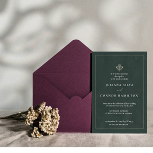 simple wedding,classic monogram wedding,modern mon invitation