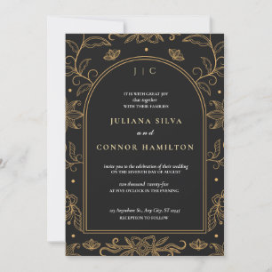 simple wedding,classic monogram wedding,modern mon invitation