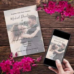 simple wedding day photo faded overlay Invitation