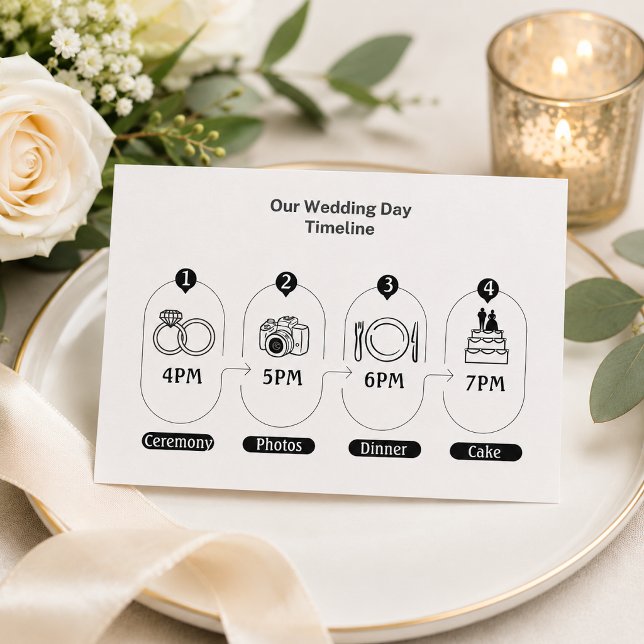 Simple Wedding Day Timeline Enclosure Card (Creator Uploaded)