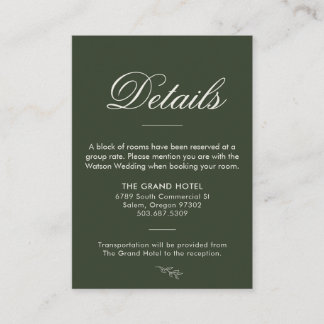 Simple Wedding Details Card