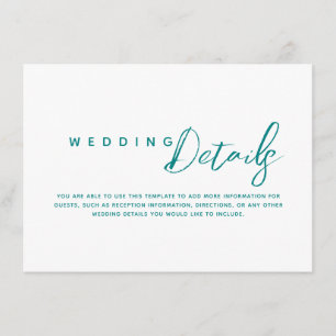 Simple Wedding Details Enclosure Card