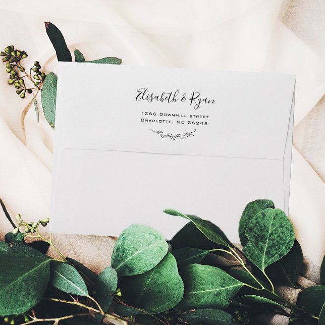 Simple Wedding Floral Calligraphic Envelope (Creator Uploaded)