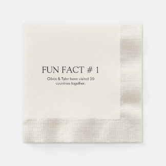 Simple Wedding Fun Fact Paper Napkin