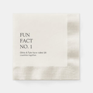 Simple Wedding Fun Fact Paper Napkin