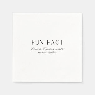 Simple Wedding Fun Fact Paper Napkin