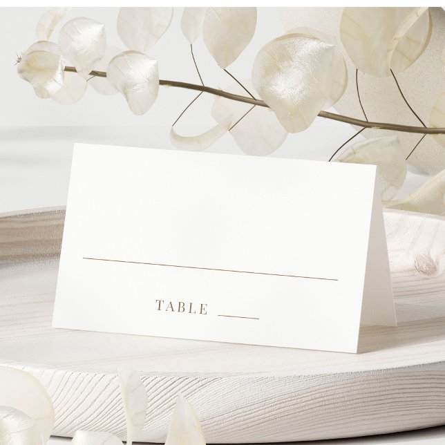 Simple Wedding Gold Typography Table Number Place Card (Creator Uploaded)