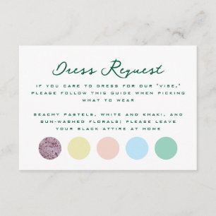Simple Wedding Guest Attire Request Enclosure Card