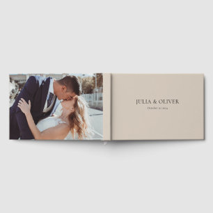 Simple Wedding Guest Book, Linen Wedding Guest Book
