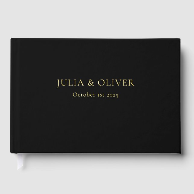 Simple Wedding Guest Book, Linen Wedding Guest  Fo Book (Front)