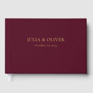 Simple Wedding Guest Book, Linen Wedding Guest  Fo Book