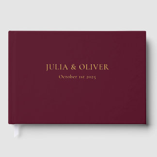 Simple Wedding Guest Book, Linen Wedding Guest  Fo Book