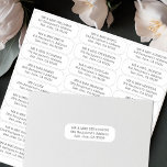 Simple wedding guests address labels 27 recipients<br><div class="desc">These easy-to-customise wedding guests address labels are perfect for your modern minimalist wedding stationery. Use these stickers to quickly and efficiently address invitations,  save the dates,  thank-you cards,  and more. A different guest name and address may be printed on each of the 27 labels</div>