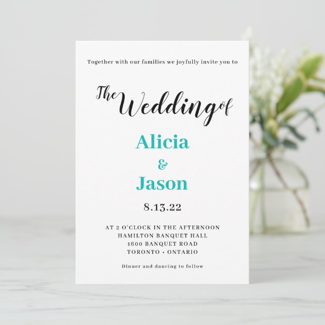 Simple Wedding Invitation (Standing Front)