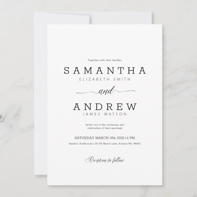 Simple Wedding Invitation (Front)