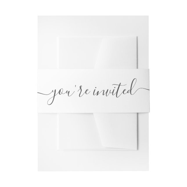 Simple Wedding Invitation Belly Band (Front Example)