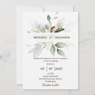 Simple wedding Invitation card