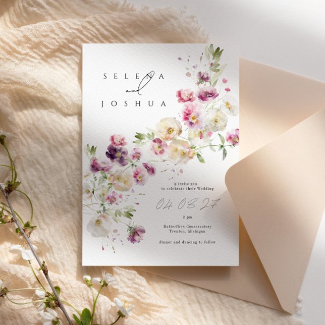 Simple Wedding Invitation | Fun Floral Design (Creator Uploaded)