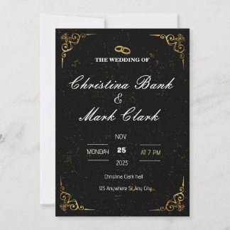 SIMPLE WEDDING INVITATION GOLDEN