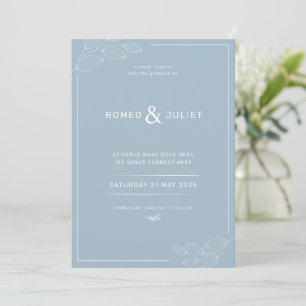 Simple Wedding Invitation Modern Baby Blue