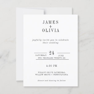 Simple Wedding Invitation Postcard Template