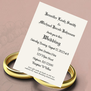 Simple Wedding Invitation QR Code Friendly