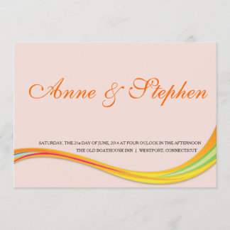 simple wedding invitation soft pink