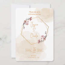 Simple wedding Invitation with neutral colours