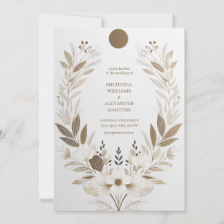 simple Wedding Invitations card with flowers