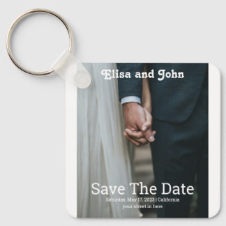 Simple Wedding Invitations elegant Key Ring