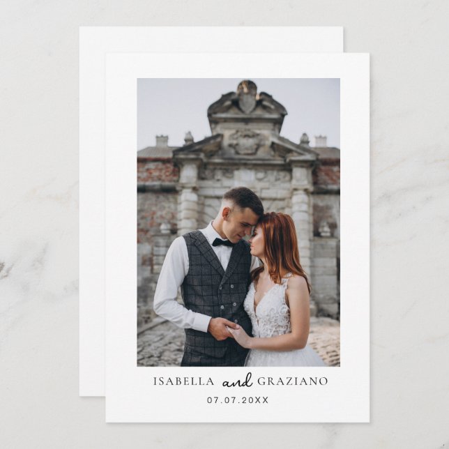 Simple Wedding Invite Modern Minimalist (Front/Back)