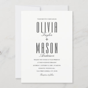 Simple Wedding Invites Modern Elegant Typography