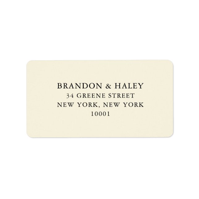 Simple Wedding Label (Front)