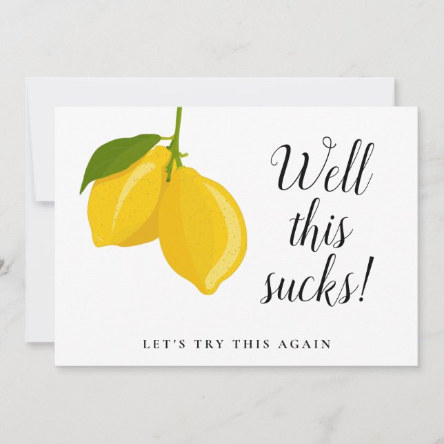 Simple Wedding Lemons Change the Date Postponed Invitation (Front)