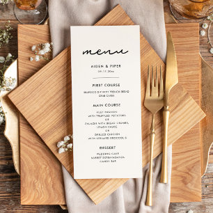 Simple wedding menu