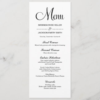 Simple Wedding Menu / Elegant Wedding Menu