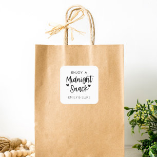 Simple Wedding Midnight Snack Favour Stickers