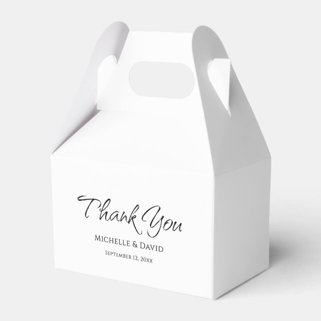 Simple Wedding Modern Elegant Thank You Favour Box (Front Side)