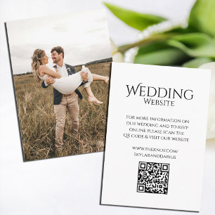 Simple Wedding Monogram Classic Minimal QR Code Enclosure Card