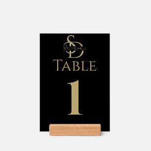 Simple Wedding Monogram Personalised Table Number