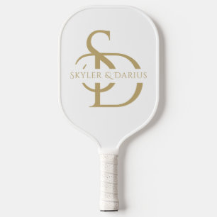 Simple Wedding Monogram Personalised With Name Pickleball Paddle