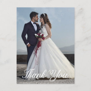 Simple Wedding Photo Add Your Greeting Thank You Postcard