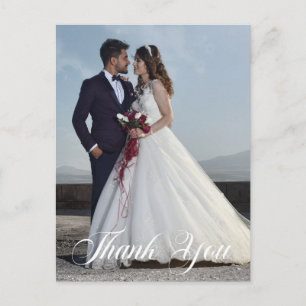 Simple Wedding Photo Add Your Greeting Thank You Postcard
