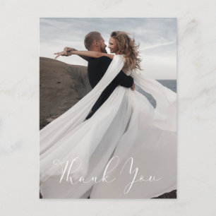 Simple Wedding Photo Add Your Greeting Thank You Postcard